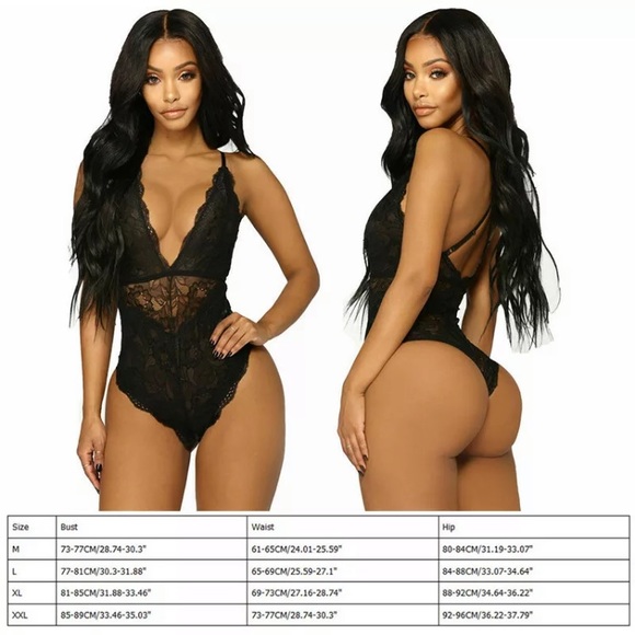 ONE LEFT! NEW! SEXY BLACK LACE BODYSUIT LINGERIE - Picture 7 of 7